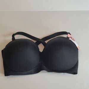 Cacique Bra 38F Multi-Way Strapless Lightly Lined  Mesh Vent Lane Bryant